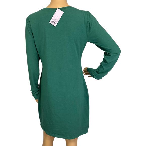 2/$15 NWT Wild Fable Cut Out Long Sleeve Dress Dark Teal Green Size L - Picture 6 of 13